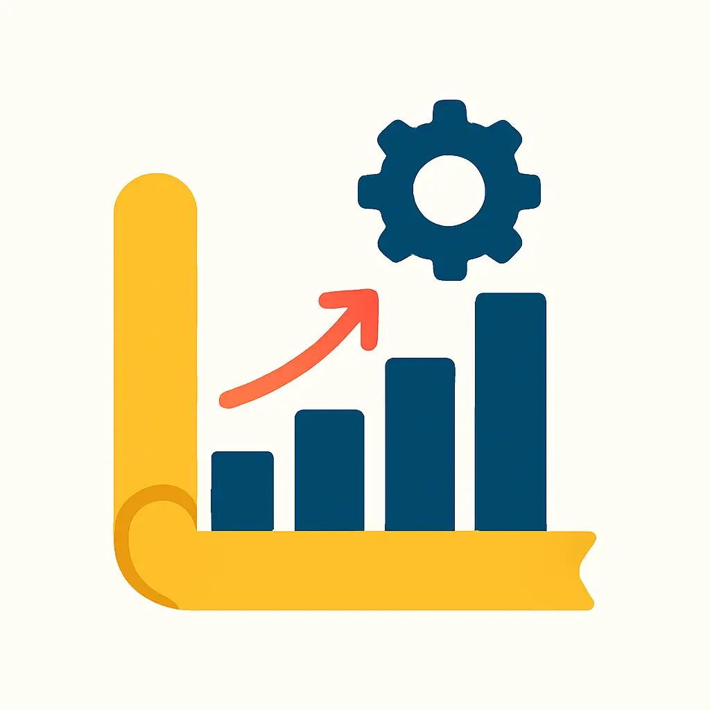 Icono de gráficos de medición y optimización